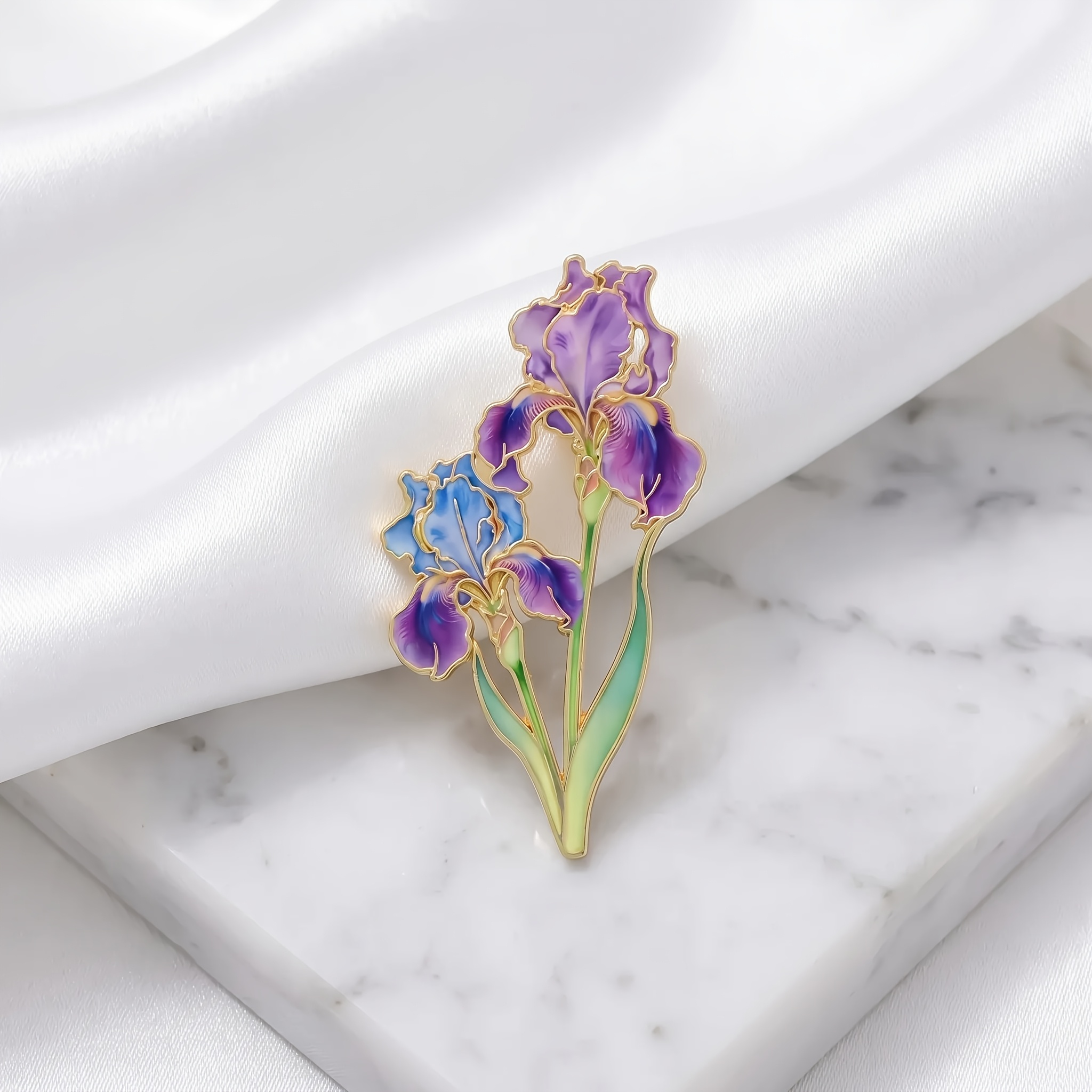 TEMU de esmalte con rama de iris degradado -azul, decoración para camisa, vestido, bolsa de lona de y verano, regalo de banquete para mejor o novia,