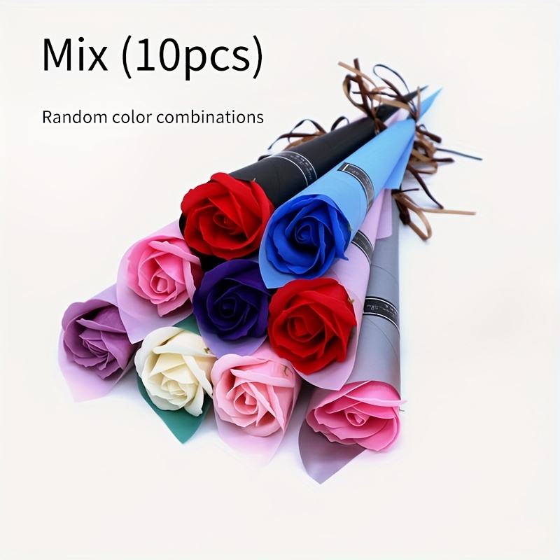 Jexine 120 Pcs Artificial Rose Flowers Bouquet Rose Silk