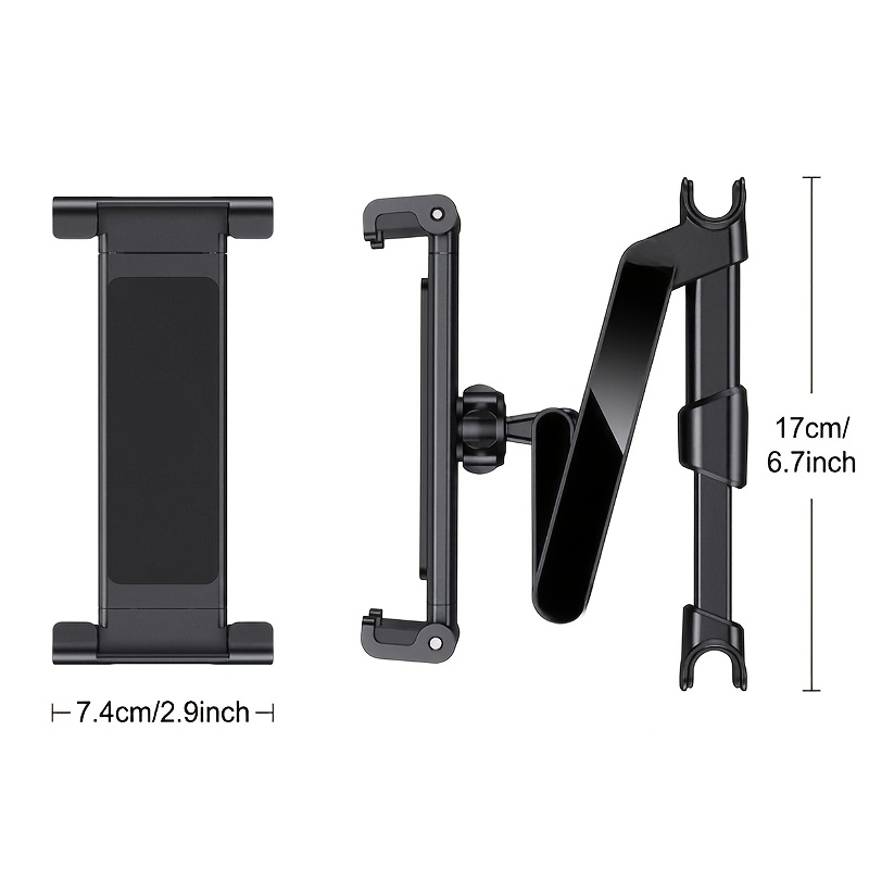 TEMU Car Headrest Hanging Tablet Phone Holder Suitable For Tablets 360 Degree Rotation Fits Devices Measuring 4.70-12.90 Inches Adjustable Size High