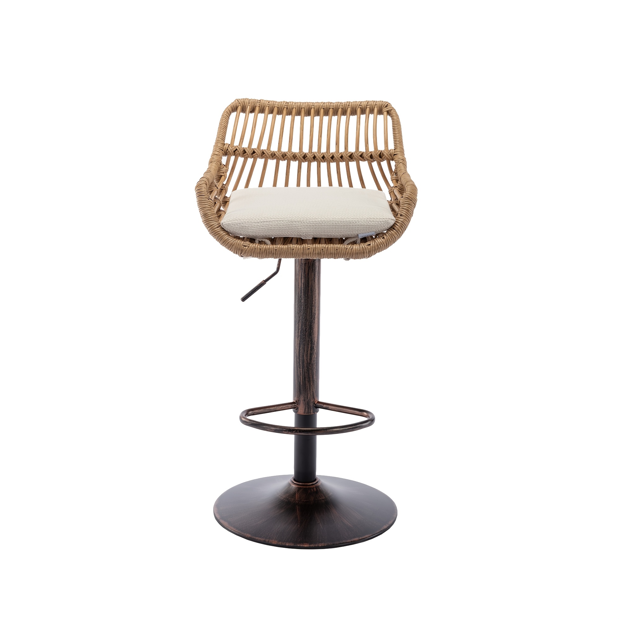 TEMU Tabouret de bar rotatif à , hauteur réglable, siège en lin avec -pieds, ensemble de chaises réglables, convient pour une utilisation intérieure