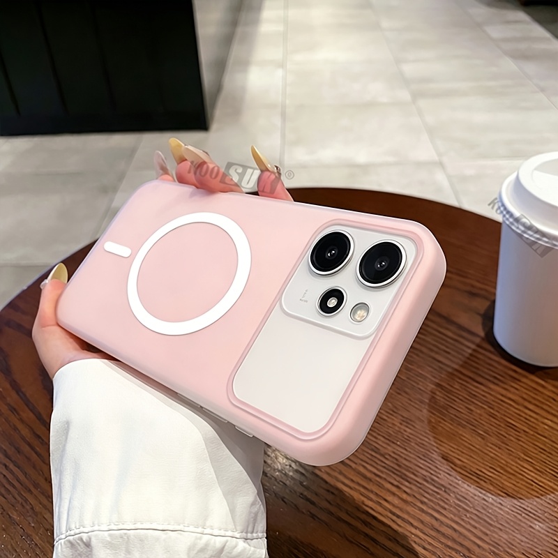 Phone Case: Casing for Honor 600 Pro 5G White Circular Macaron Color Phone Case Frosted Soft Feel 2-in-1 Layered Design Shockproof Protective Cover