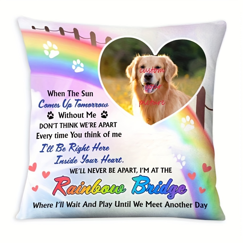 

Custom Pet Memorial Throw Pillow Cover 18x22 Inch - Soft Plush, Single-sided Print, Design - Perfect Gift For Loss Of Dog Or Cat (pillow Not Included)