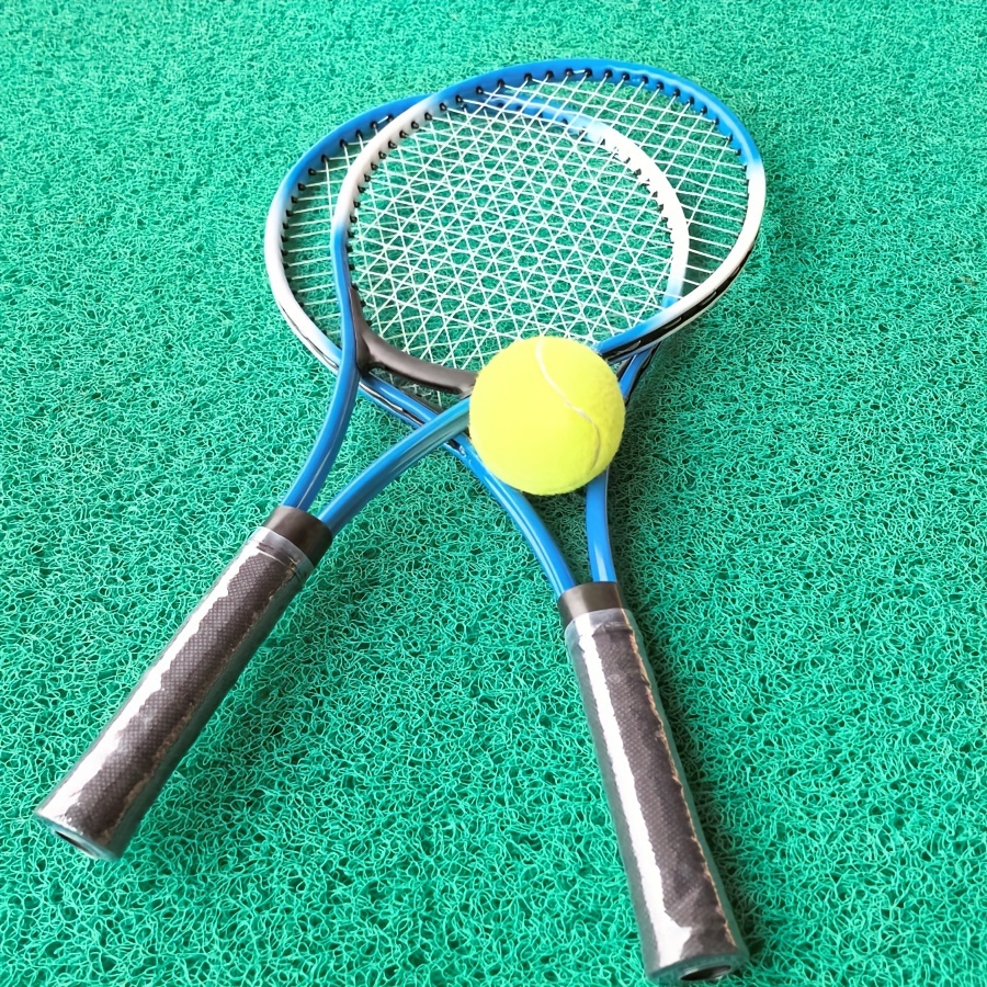 professional aluminum alloy tennis rackets for adults durable high bounce with 1 large ball included ideal for training competitive play double racket home tennis details 1