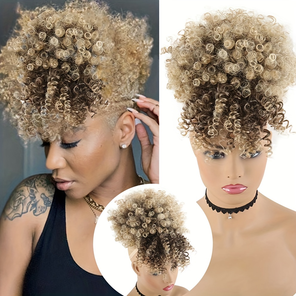 

Short Curly Hair Topper Synthetic Clip In Hair Extensions Elegant For Daily Use Hair Accessories