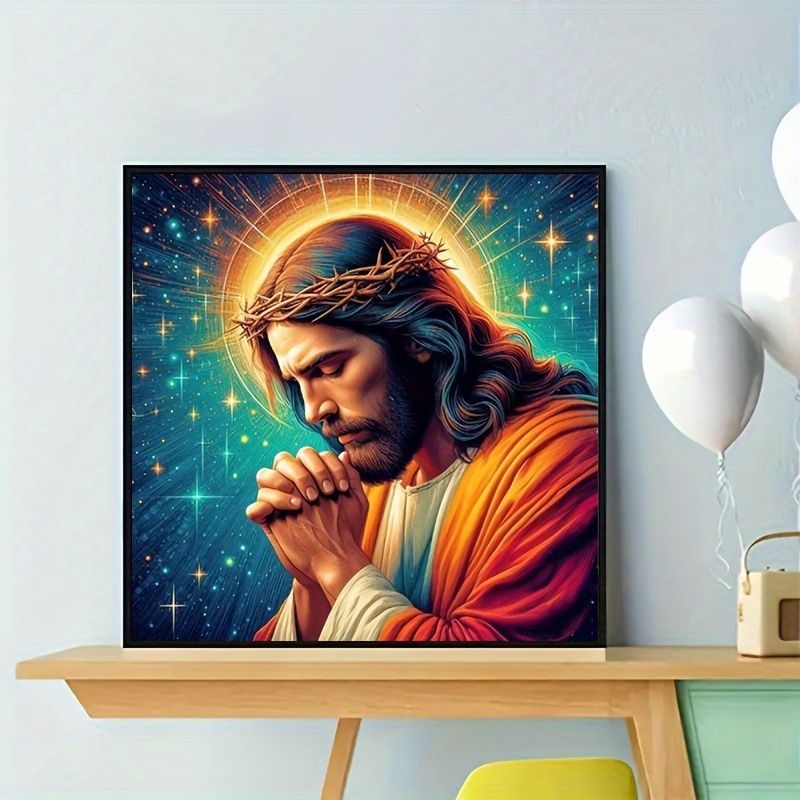

5d Diy Diamond Painting Kit For Adults - Religious Theme, Round Full Drill Gems, Acrylic Craft Set For Home Wall Art Decor & Gift