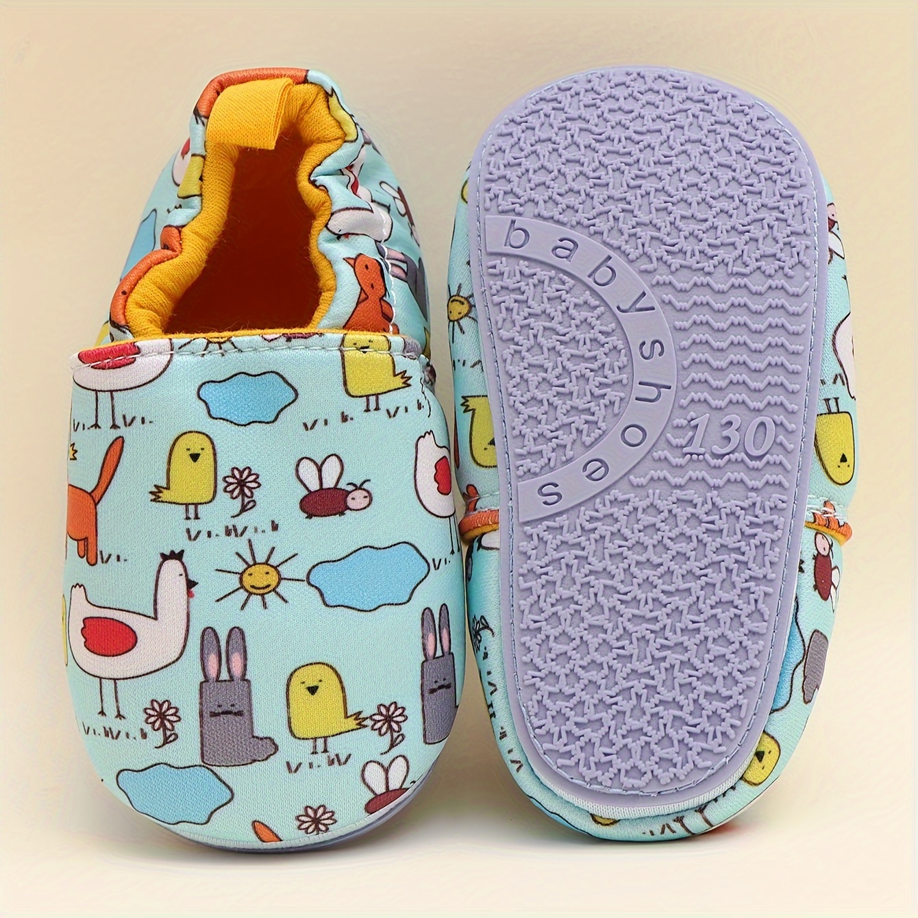 Cartoon Unisex Warm and Non-Slip Soft-Soled First Walking Shoes for, 0-36 Months