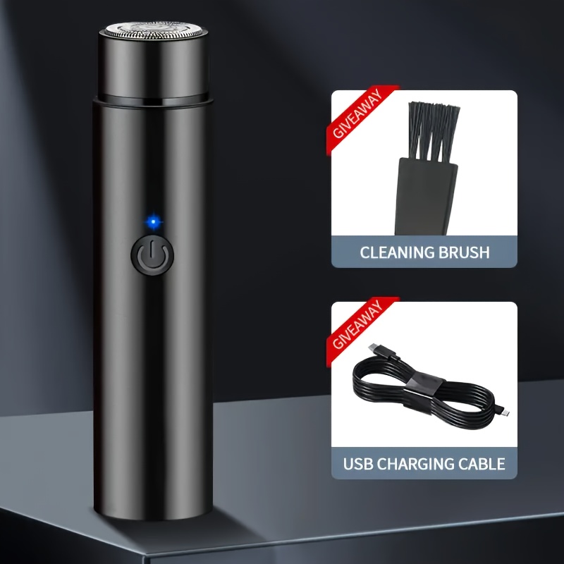 Afeitadora Eléctrica Rotativa para Hombres, Diseño Ultracompacto y Portátil, Nuevo Sistema de Cuchillas, Motor Potente sin Residuos, Carga Rápida USB, Larga Duración de Batería, Afeitadora, Regalo Exquisito para Novio o Padre