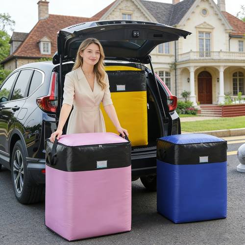 heavy duty wear resistant moving storage bags with reinforced handles and flap zipper closure large capacity organizer with foldable space saving design suitable for moving traveling and home use storing clothes