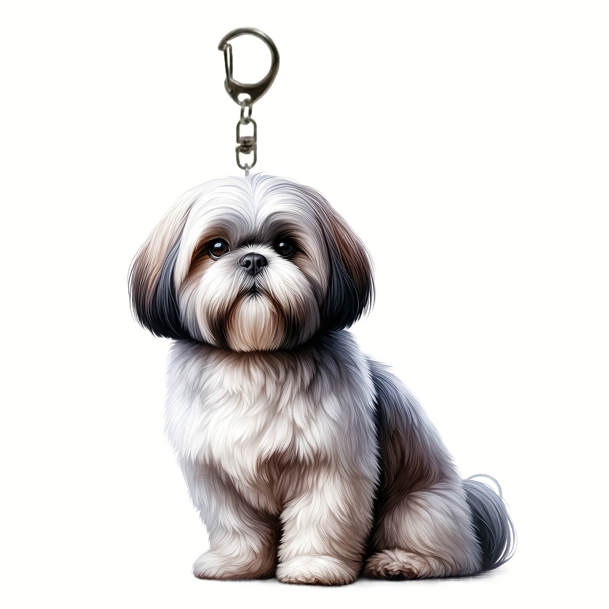 

1pc Cartoon Shih Tzu Dog Acrylic Keychain - Animal Theme Decorative Car Key Ring, Single Individual Piece, Ideal For Valentine's Day Gift And Decoration