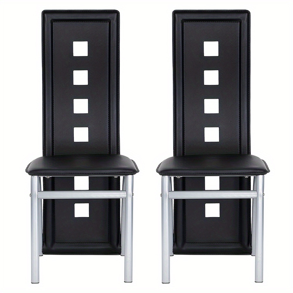 2 Pack Commercial Pu Dining Chairs - Heavy Duty Metal Dining Chairs With Chrome Legs For Restaurants, Kitchens And Offices