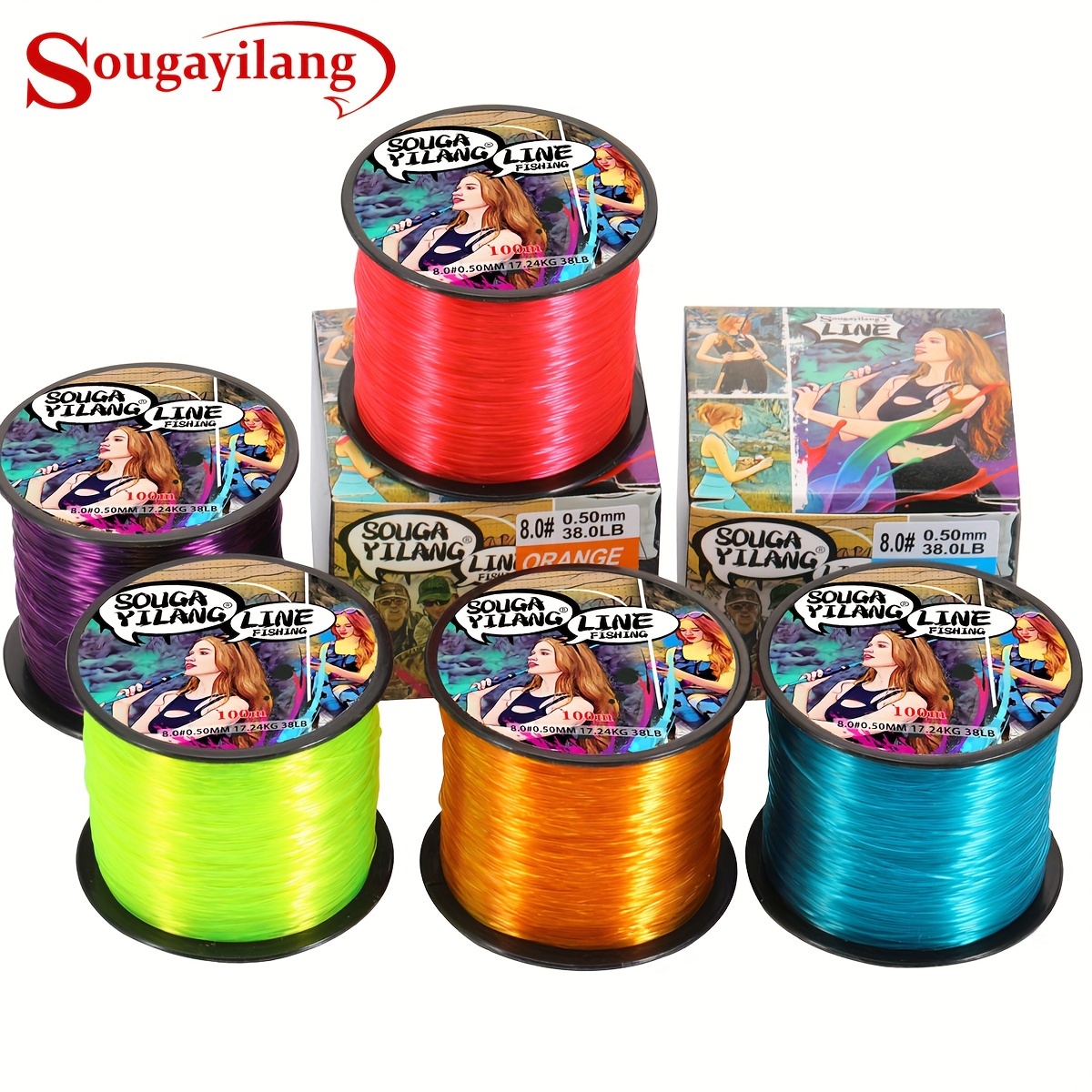 

Sougayilang Vibrant Nylon Fishing Line, 109yds/100m - Strong & With 7-38lb Pull, Ideal For Freshwater & Saltwater Fishing, Coating, Best For Christmas