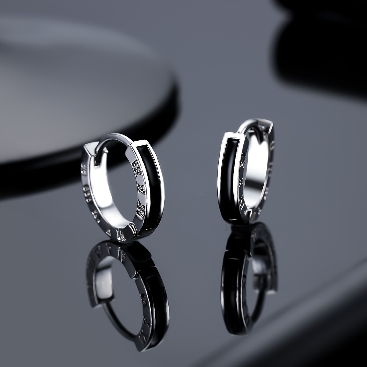 TEMU Digitale Ohrringe im Trendigen Hip-Hop-Nischen-Design, Modischer Vielseitiger Schmuck für Männer, Geeignet für den als Geschenk