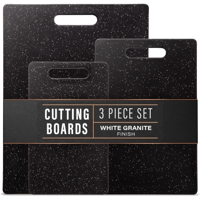 TEMU 3pcs Wheat Straw Cutting Board Set With Granite Pattern - Dual-sided Durable Chopping Boards Suitable For Home Kitchen, Dishwasher Safe