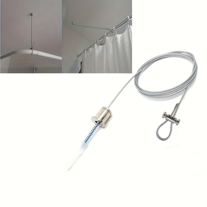 Ceiling-mounted Adjustable Stainless Steel Shower Rod Bracket - 1.5 Meter Individually Shortenable Suspension Mount