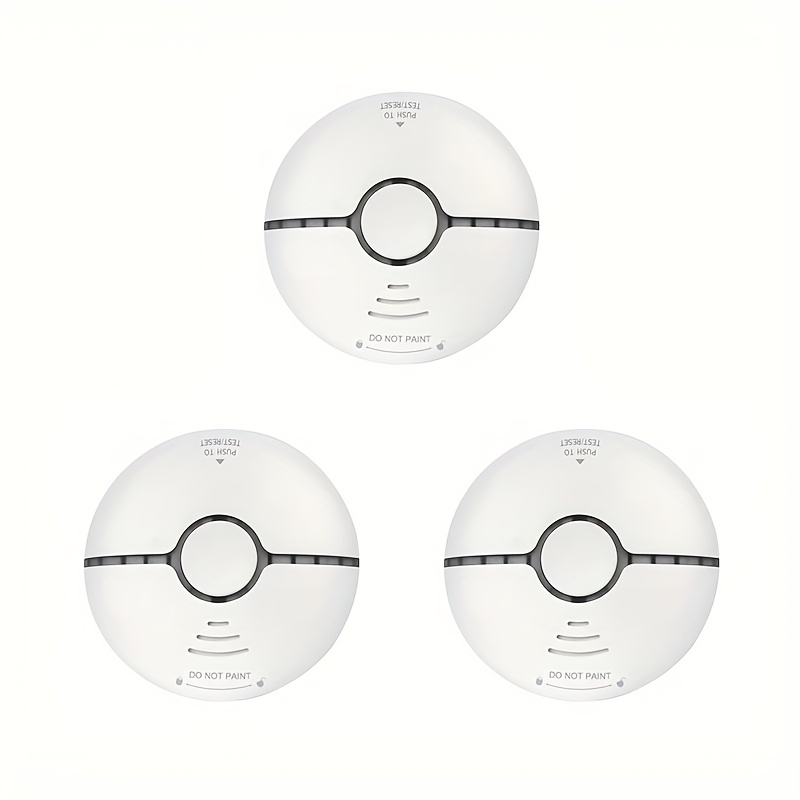 TEMU 3pcs Smoke Alarm Independent Smoke Sensor Ceiling-mounted Smoke Detector Fire Smoke Alarm