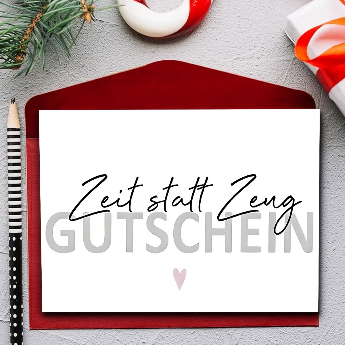 1pc German Birthday & Valentine' Day Card "zeit Statt " (time Of Noise) - Humorous Age-appropriate Wishes Suitable For Birthdays, Romantic & - German-language Greeting Card