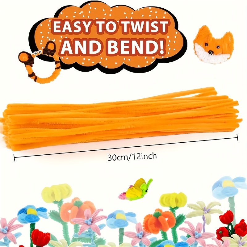 Image of 200pcs Pipe Cleaner Craft Set - Chenille Stems For Diy Art, Soft Twist For Bouquets & Gifts, Valentine's Day & Decor, Craft Supplies