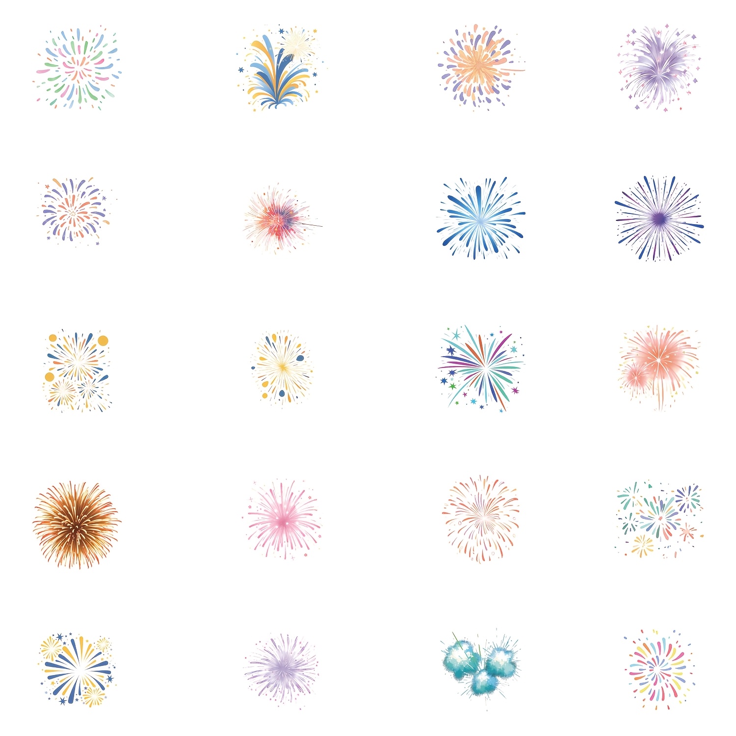 50pcs Fireworks Cute Ins Pet 2d Transparent Retro Stickers Vintage Aesthetics Funny Doodle Cartoon Deacls Pack Halloween Christmas Decoration Suitcase Diy Luggage Party Gift