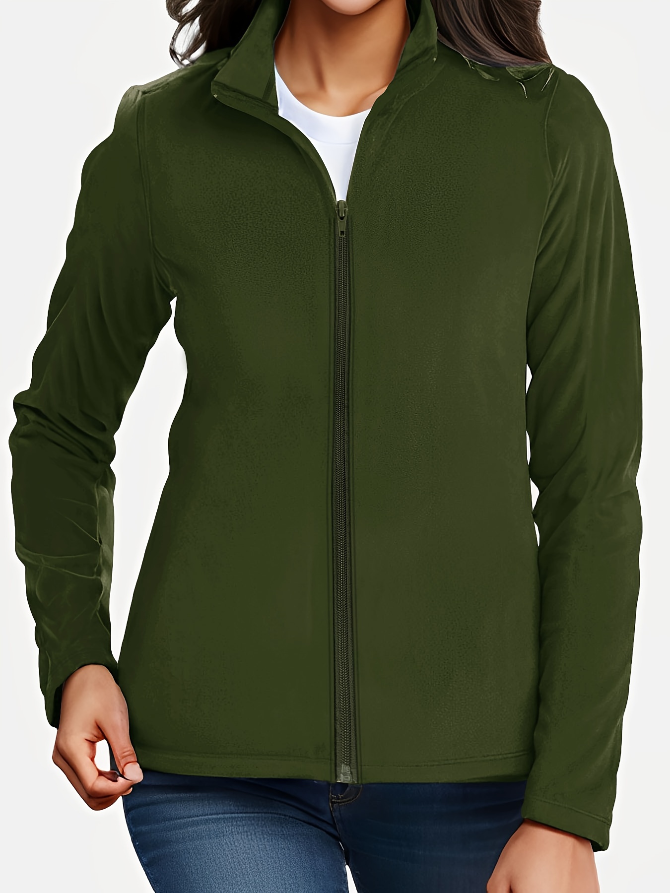 Plus Size Polar Fleece Jade Zip Jacket