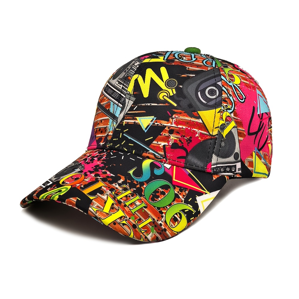 men s retro 90s hip hop graffiti baseball cap - Temu