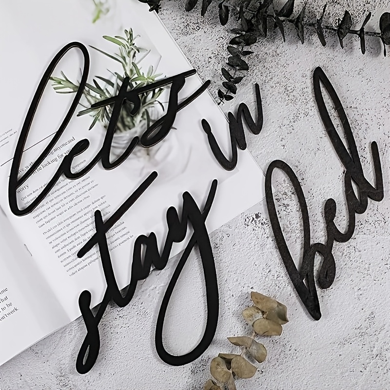 4pcs Bed Wall Decor Rustic Bedroom Decor Black Metal Letter Summer Decor For Home Bedroom Apartment Office Hotel Decoration