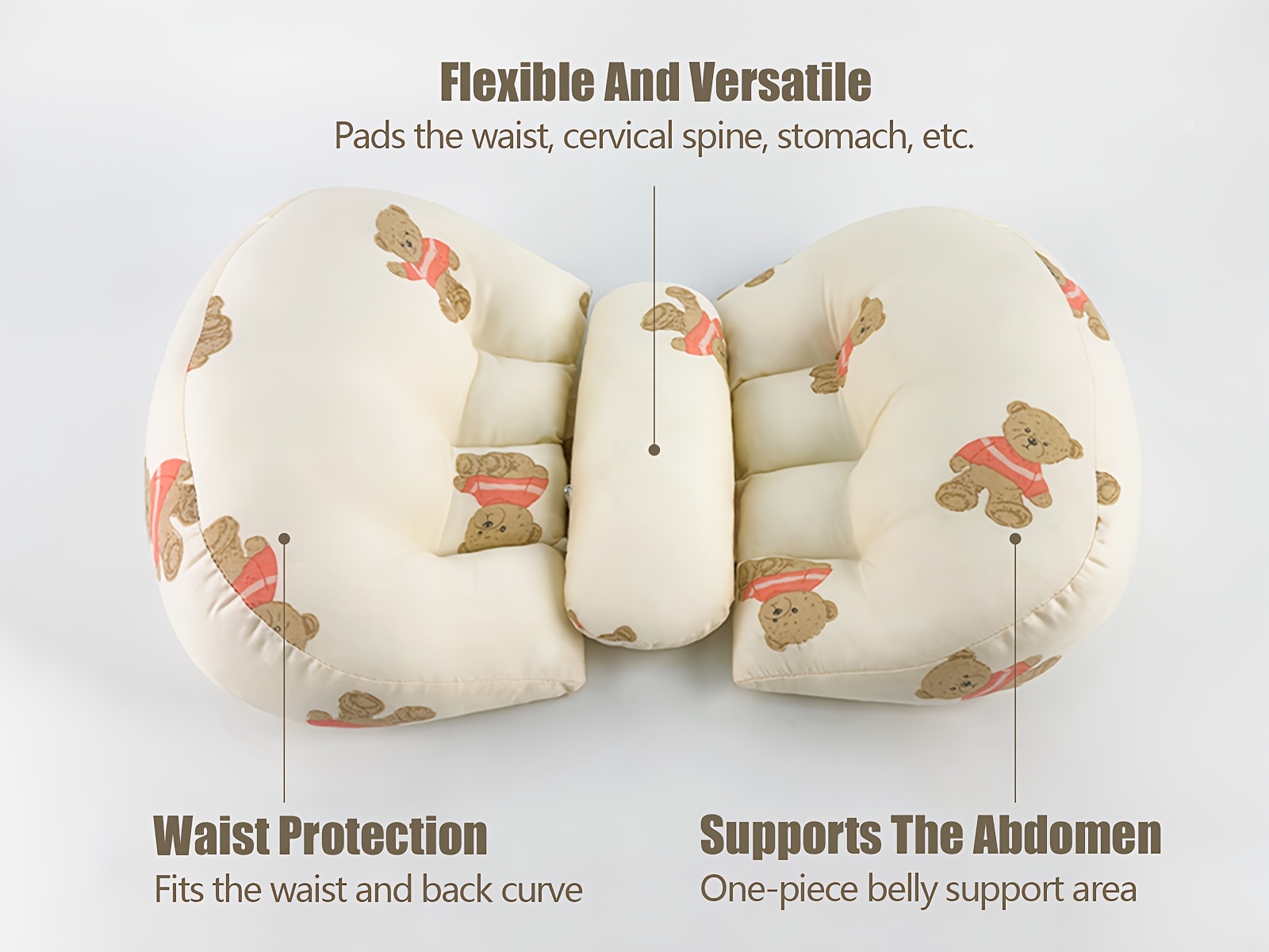 soft u shaped maternity pillow adjustable side sleeping support cushion with 30 slope design polyester fiber pregnancy pillow for tummy and back   details 0