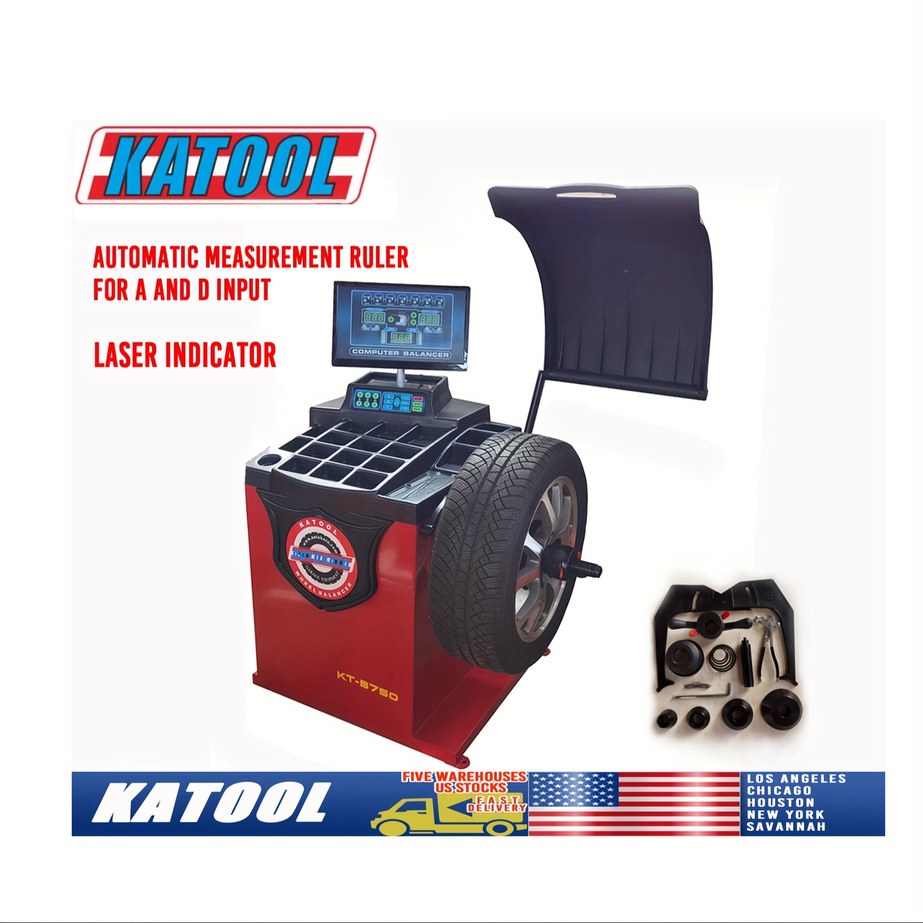 10-24 Rim Wheel Balancer Car Tire Balancing Machine 40 mm Shaft, WB85