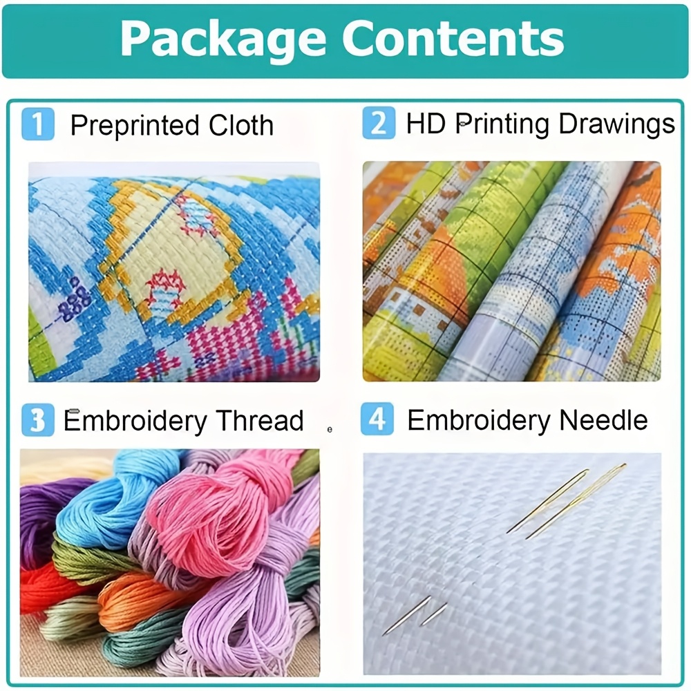 Creative Train Pattern Cross Stitch Kit for DIY Art Projects