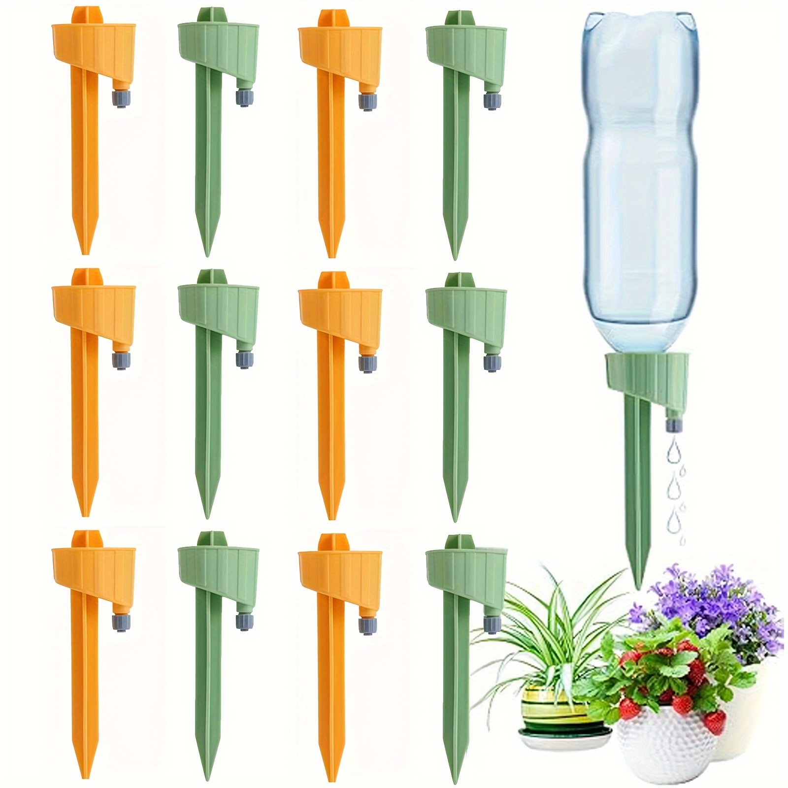 

Plant Watering Spikes Set Of 2/4/8/12 – Universal Fit, Self-watering Drip Irrigation Stakes For Indoor And Outdoor Potted Plants, Adjustable Flow Rate, Plastic, No Battery Needed, Fits European And