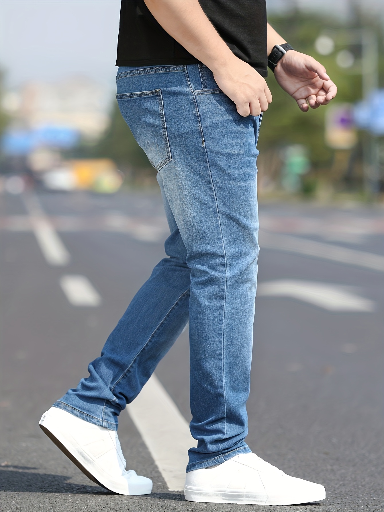 Men'S Blue Slim Fit Fashion Jeans