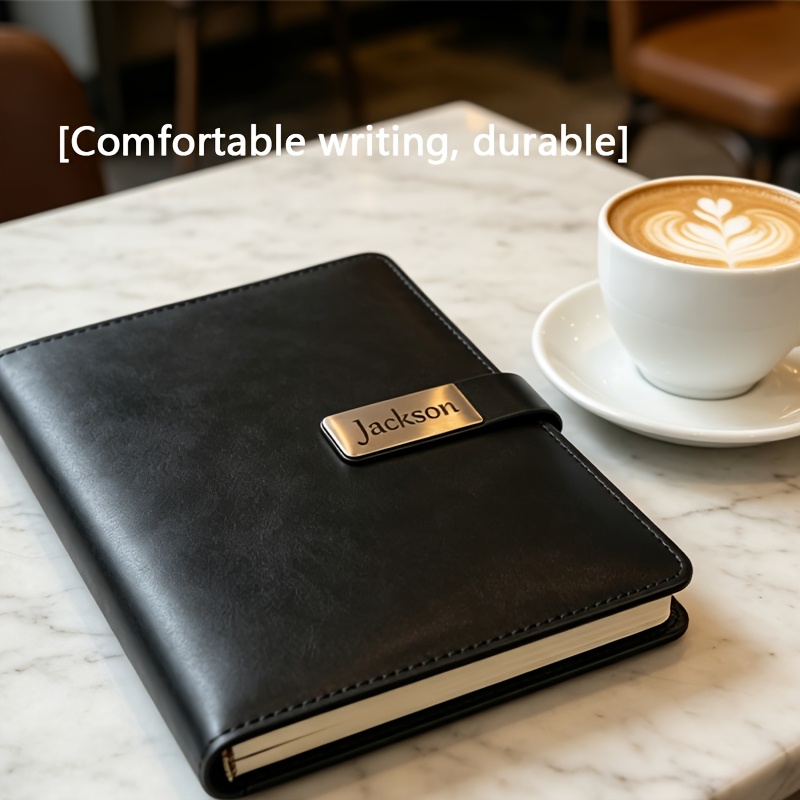 TEMU Carnet en cuir personnalisé avec nom, moderne, coloré, , vintage, unique, pour cadeaux d'enseignant, agenda en cuir personnalisé, carnet A5 en