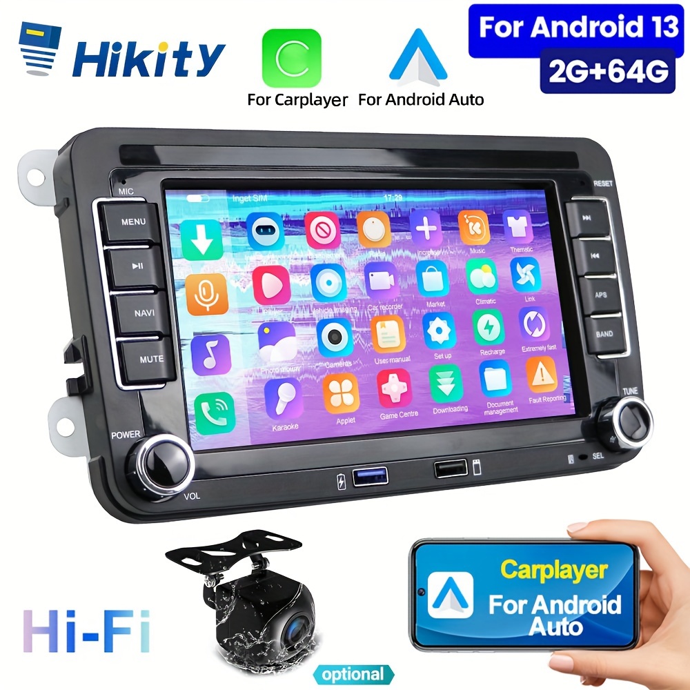 

Hikity 2+64g 2 Din 7-inch For 13 Gps Navigation Car Stereo Radio For Carplayer For Auto Screen Car Mp4/mp5 Player With Gps Wifi Fm Rds Autoradio For Vw For /for Golf/for Rear View Camera ()