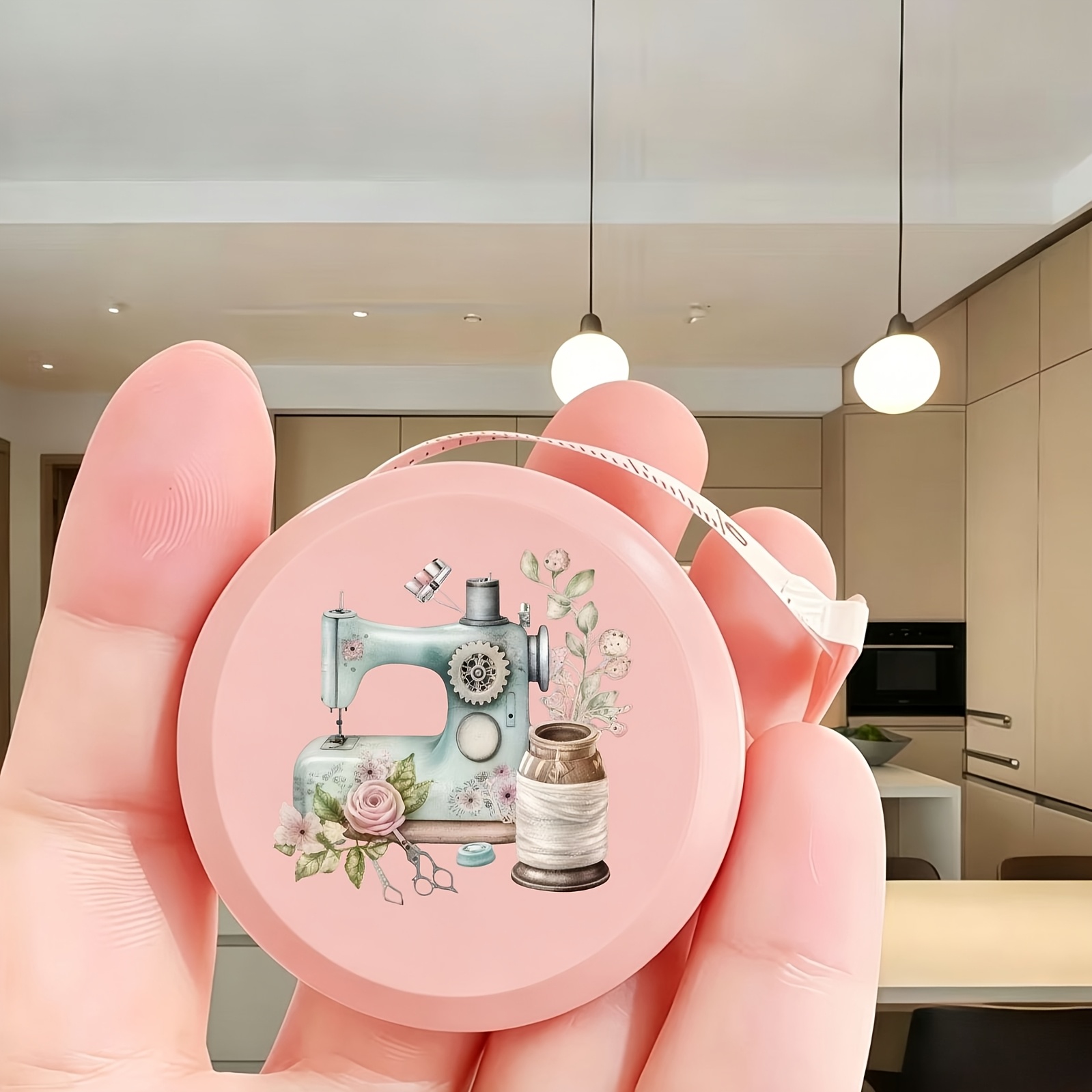 TEMU 1 de cinta métrica retráctil de de 150 cm/60 pulgadas [Impresión de máquina de coser], mini cinta métrica blanda portátil, regla de medición