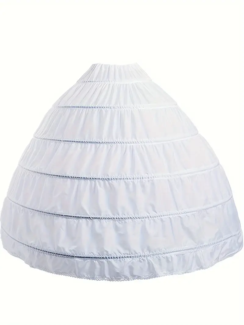 романтичная свадебная пышная юбка из полиэстера с кринолином и стальными кольцами для свадебных, подружек невесты, вечеринок, регулируемой талией и кружевным подолом, 6