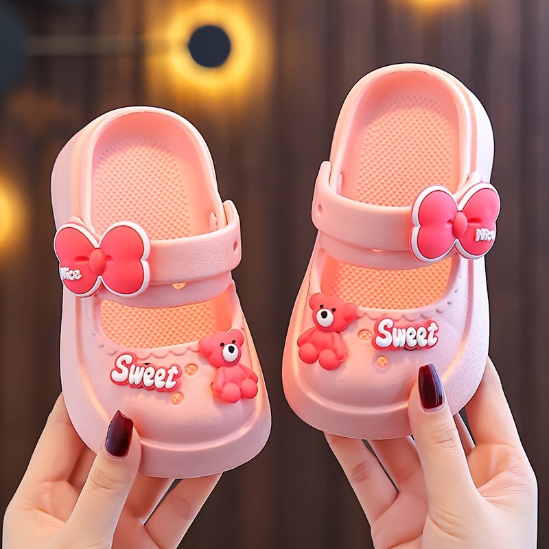 

Trendy Cute Cartoon Slip On Water Shoes For Girls, Breathable Non-slip Wear-resistant Sandals For Spring And Summer