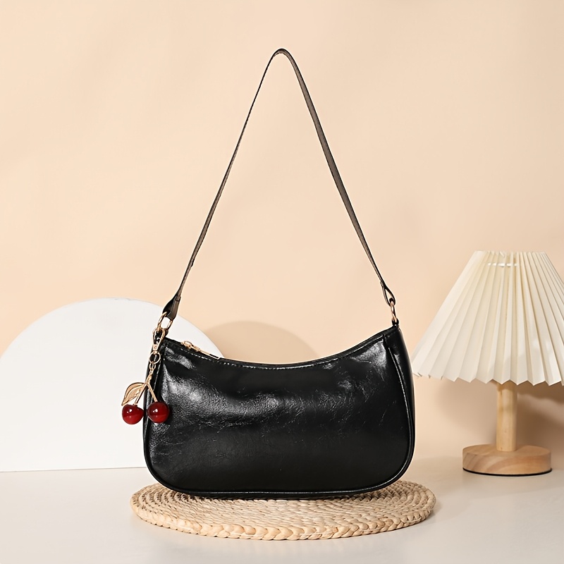 TEMU Single-shoulder Bag - 2026 New Style, Fashionable And Easy, With Elegant And Spacious Capacity. Cherry Color Accessory Bag For The Armpit.