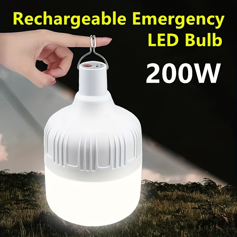 

1pc Rechargeable High Brightness Led Light, Portable Rainproof Bulb For Camping Picnic Night Fishing Courtyard Barbecue Party