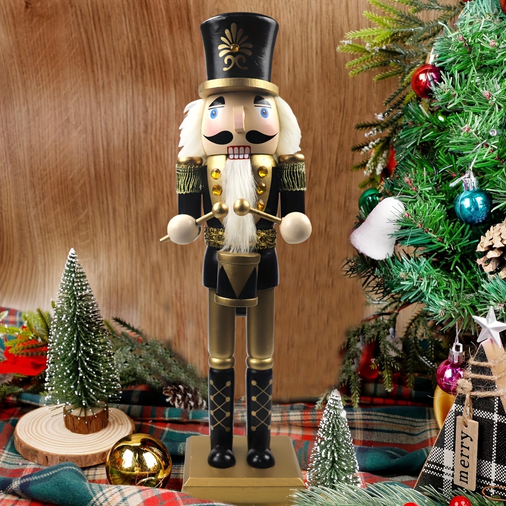 2024 new traditional wooden nutcracker in black golden
