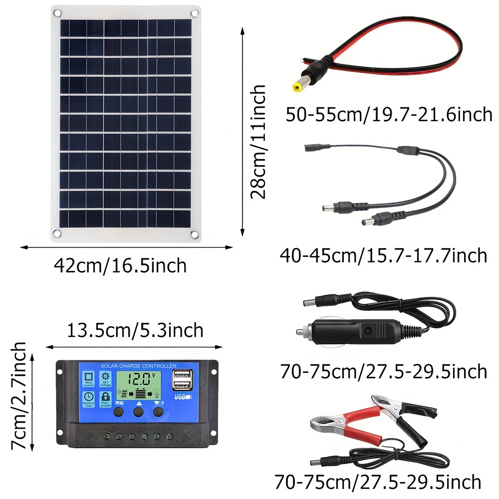 Kit Solare 1/2 Pacchi Pannello Solare 20w/40w 12v/5v - Temu Italy