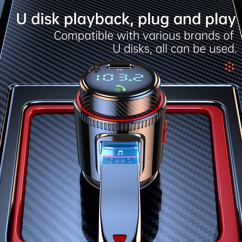1pc Onboard MP3 Player Wireless Onboard Multipurpose Charger USB/PD Support | Speaker Call And Onboard Power Onboard Multipurpose Onboard Additions | Available for Multiple Vehicles