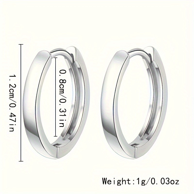 Men's Classic Round Stud Earrings, 925 Sterling Silver