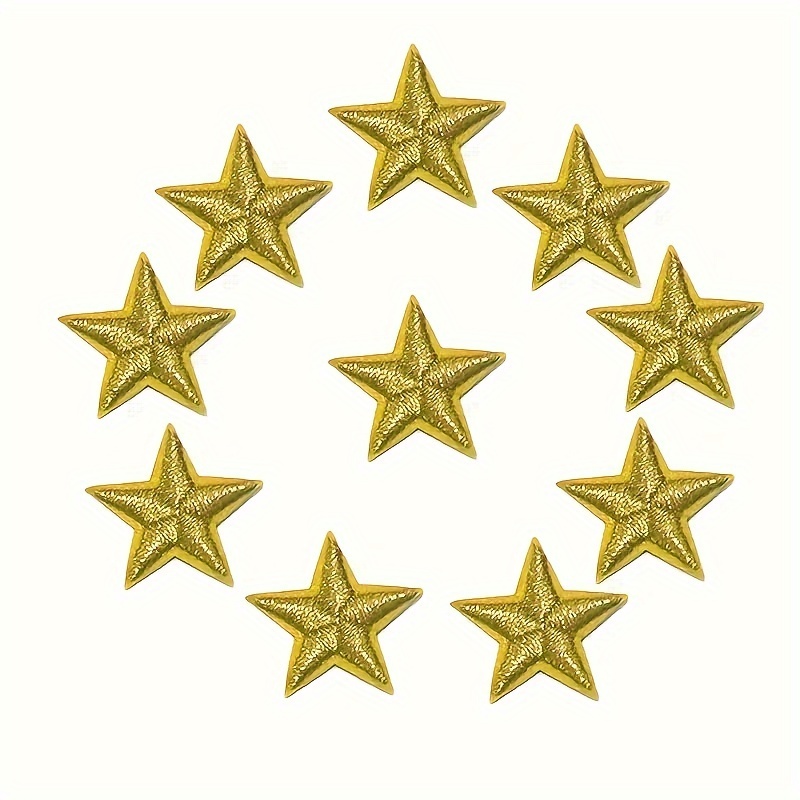 

Set Of 10 - Star Embroidery Patches, Stickers, Or On, Diy Decorate Hats, Bags, Clothes, Pants, Shoes, Clothing Accessories