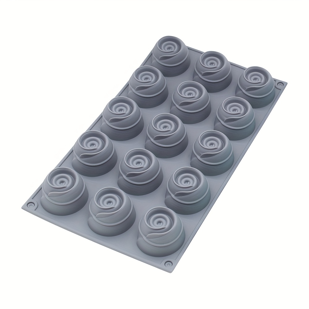 Image of A 3d Silicone Mold For Rose-shaped Pudding And Jelly, Perfect For Making Small Rose Chocolates, French Desserts, Mousse Cakes, Baking Tools, And Molds For , Candles, Resin, And Plaster