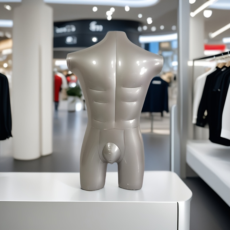 Mannequin Gonflable Homme Demi-corps - 84 Cm, PVC, Pour Vitrine, Maillots De Bain, Bijoux
