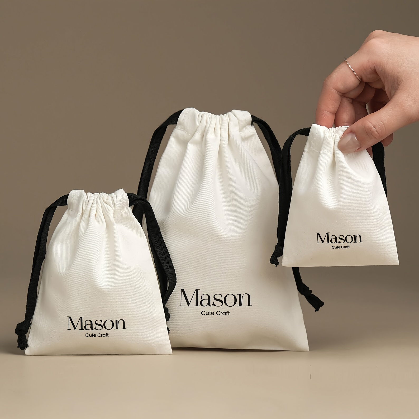 Custom Drawstring Dust Bag with Logo for Jewelry Storage
