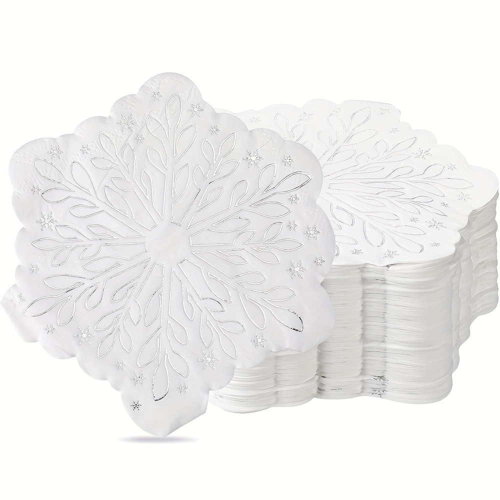 Image of 16pcs Snowflake Napkins Disposable Paper Tissues Serviettes For Bathroom Christmas Holiday Wedding Anniversary Birthday Party Winter Decor Towel (snowflake)