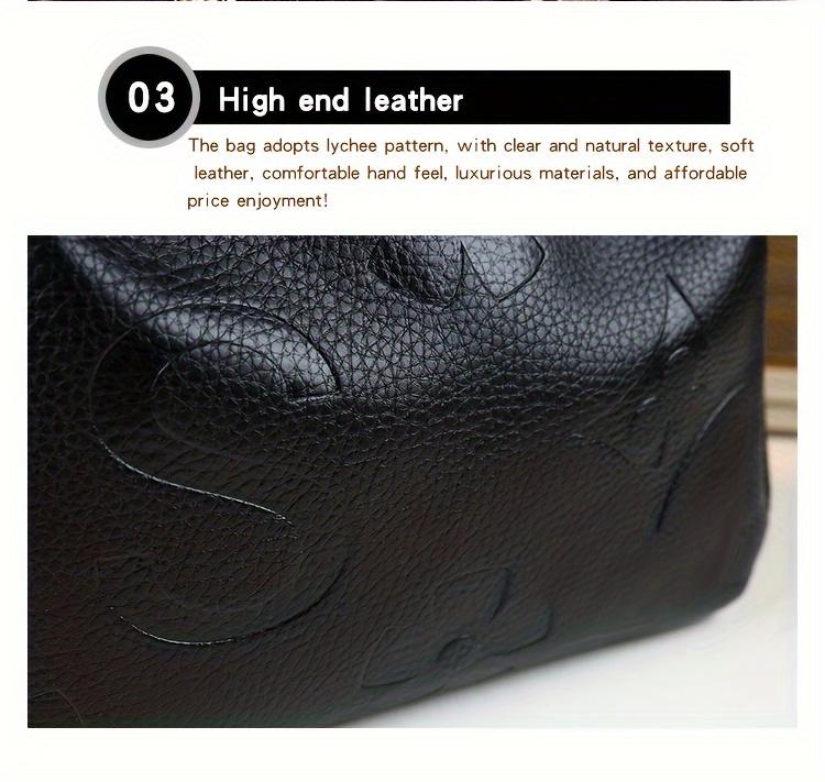 Black handbag shoulder strap detail