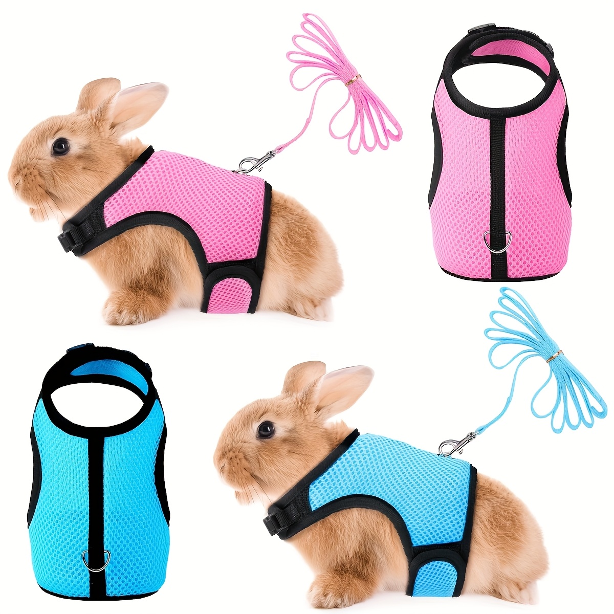 rabbit harness leash adjustable breathable mesh vest Temu Ireland