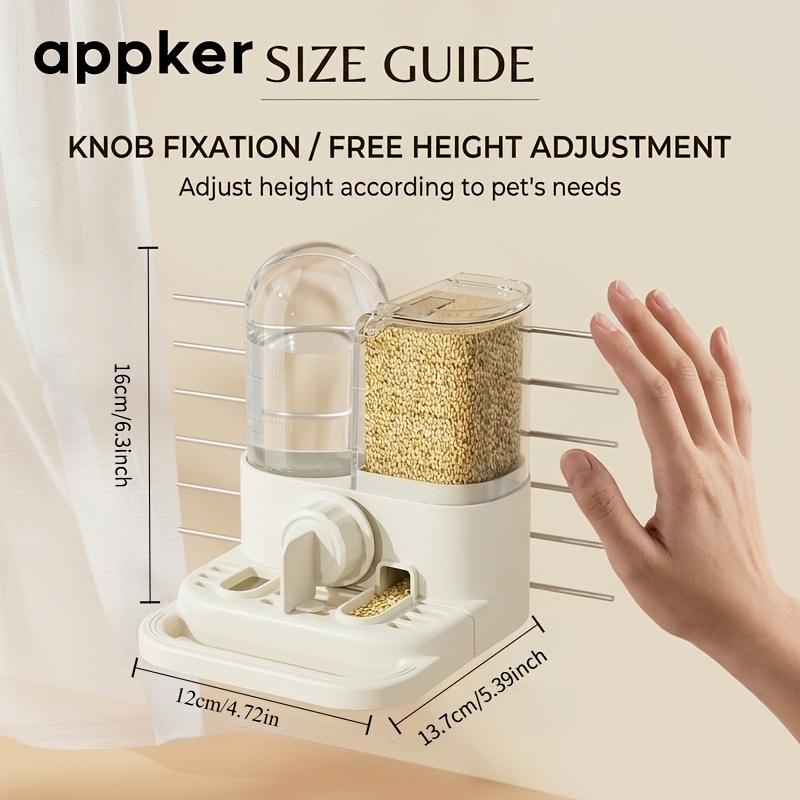 item picture 2 in 1 bird feeder water dispenser suitable for pet hanging plug   cage mounted food and water system with perch free operation for cockatiels   budgies parrots outdoor use