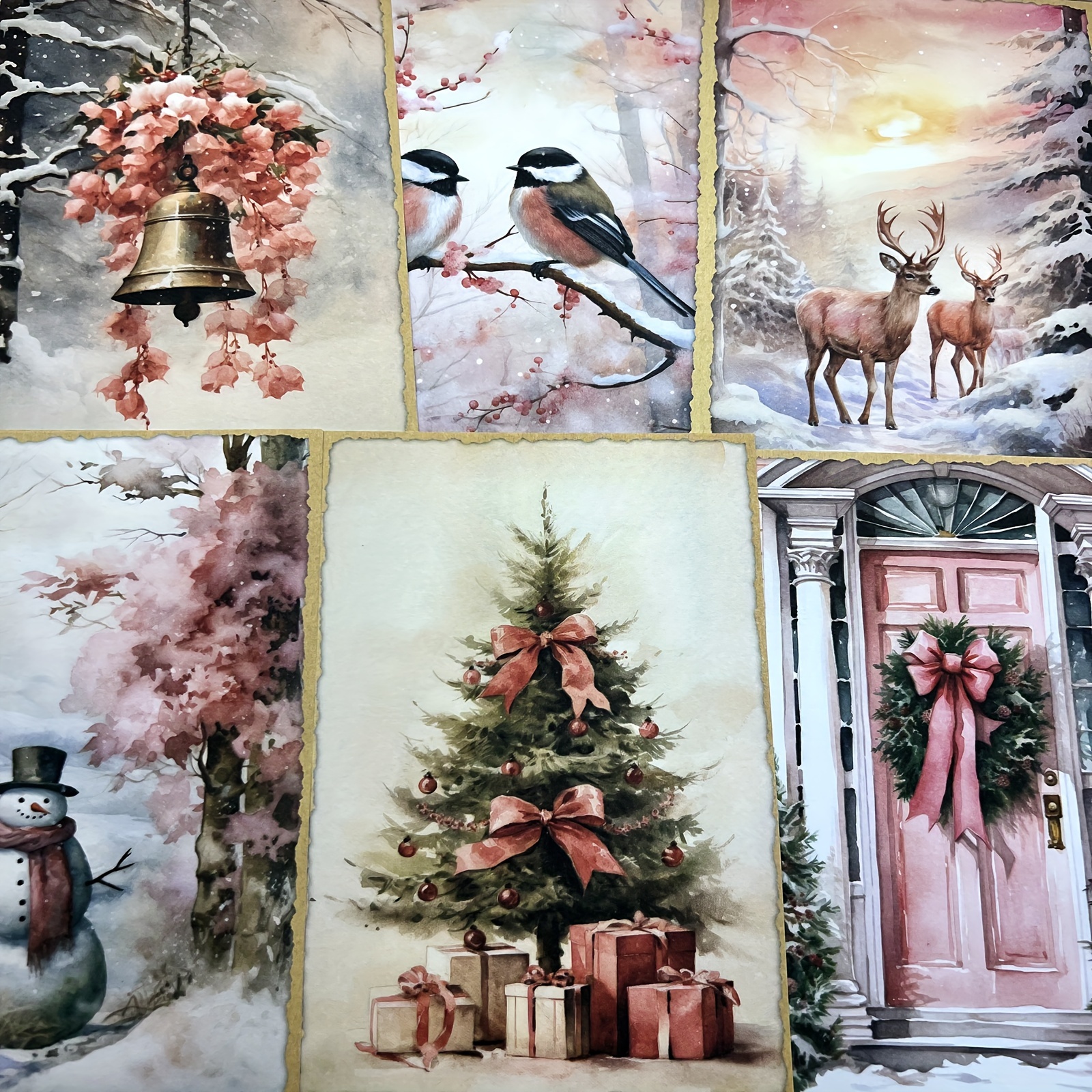 

Vigus 10-pack Watercolor Finish Winter Christmas Snow Scenes Recyclable Craft Paper For Scrapbooking Journaling, A5 Size